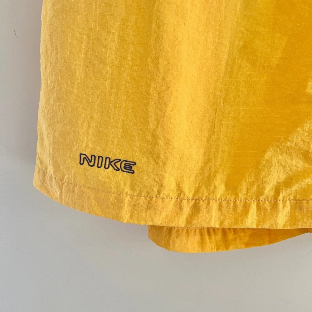 Vintage Nike Swim Trunks Men's Large Yellow Y2K Sportswear Beach Summer Ripstop